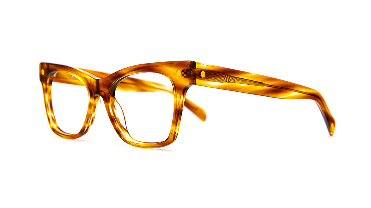 Paire de lunettes de vue Atelier-78 Virgil couleur caramel - Côté à angle - Doyle