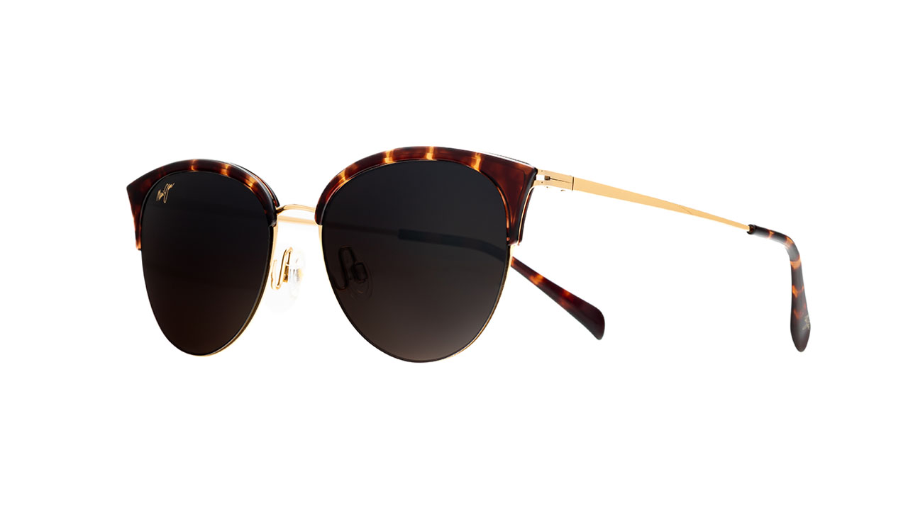 Paire de lunettes de soleil Maui-jim Hs330 couleur brun - Côté à angle - Doyle