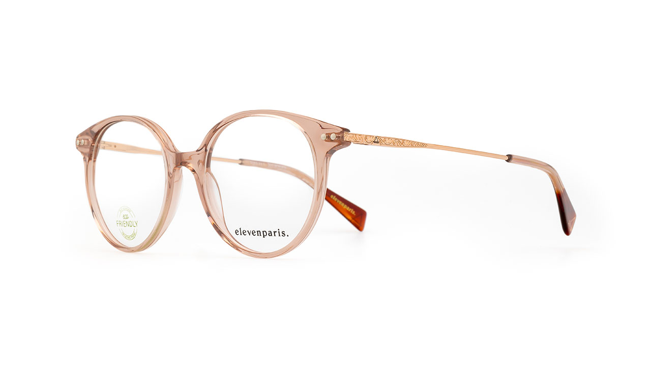 Paire de lunettes de vue Elevenparis Epam033 couleur brun - Côté à angle - Doyle