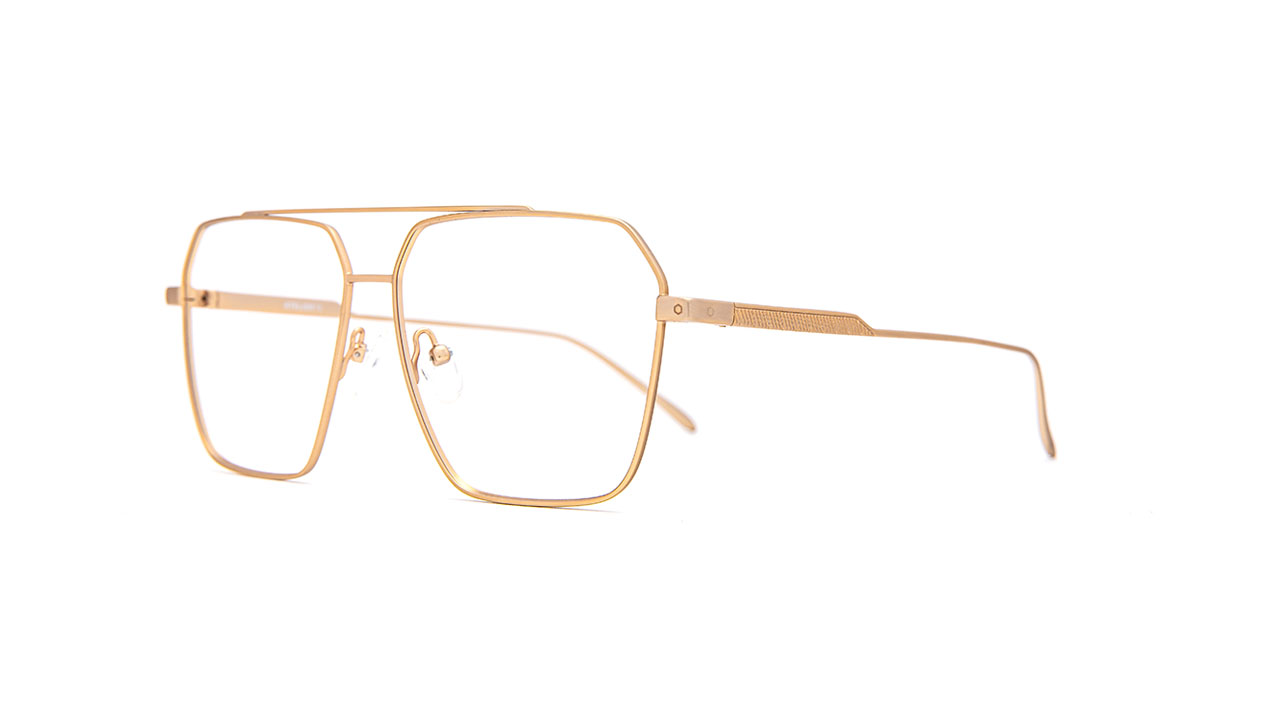 Paire de lunettes de vue Atelier-78 Gustave couleur doré satin - Côté à angle - Doyle