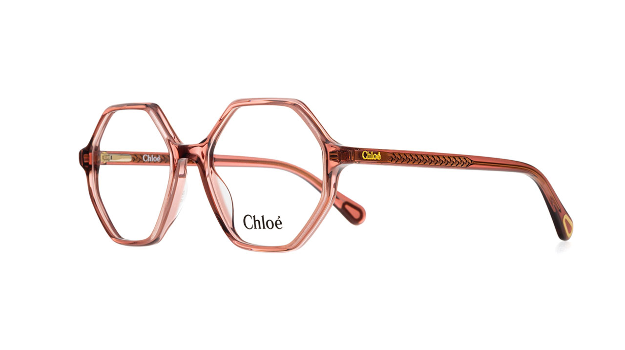 Paire de lunettes de vue Chloe Cc0005o couleur or - Côté à angle - Doyle