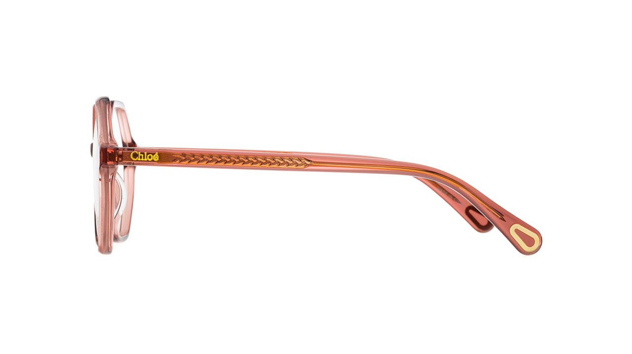 Paire de lunettes de vue Chloe Cc0005o couleur or - Côté droit - Doyle