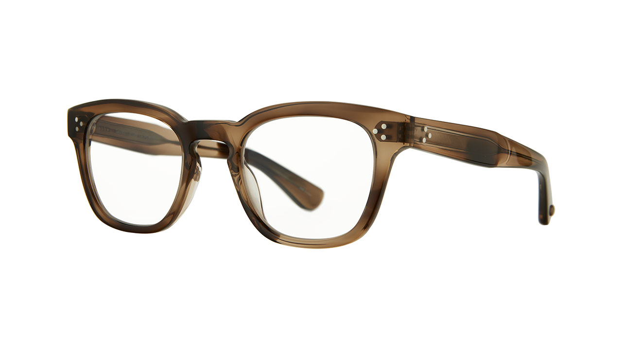 Paire de lunettes de vue Garrett-leight Regent couleur vert - Côté à angle - Doyle