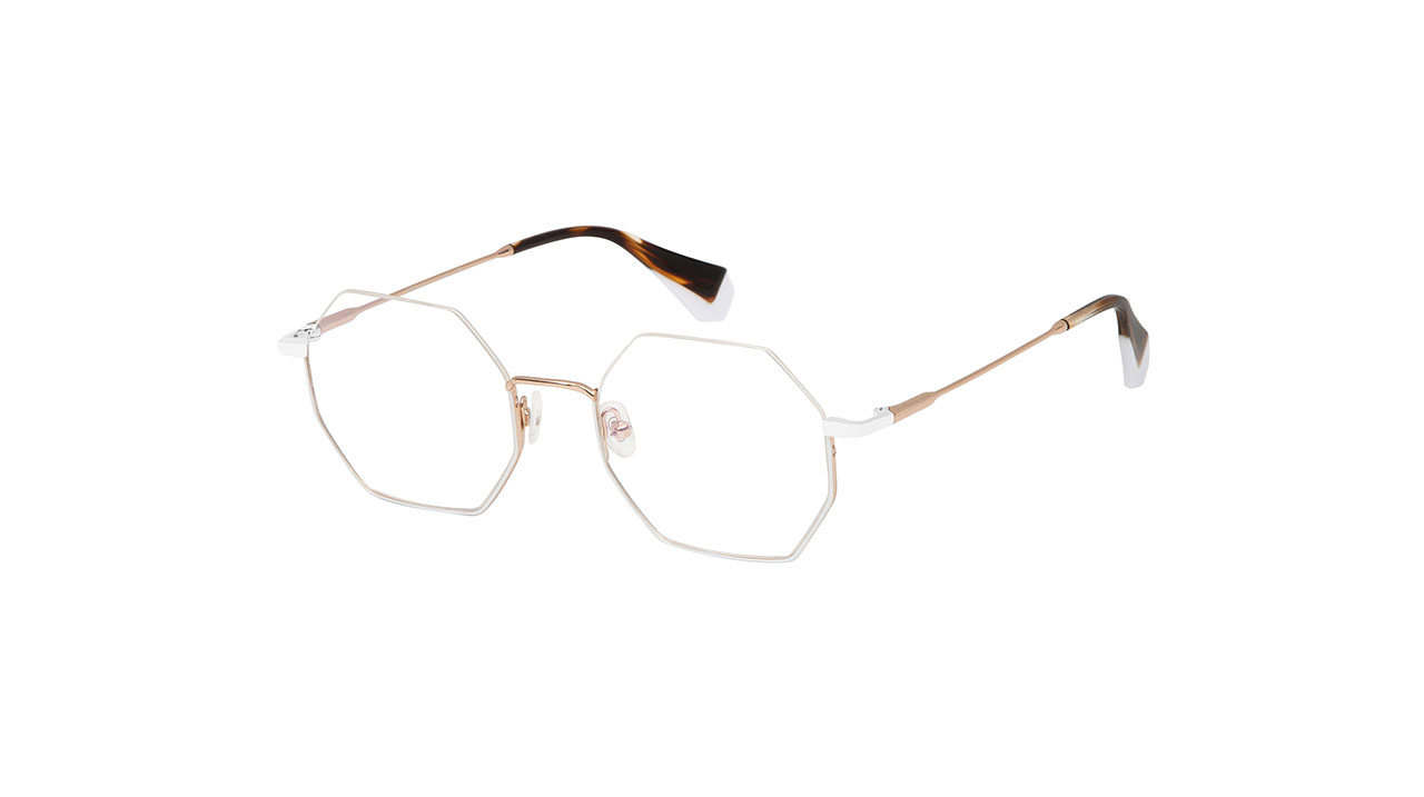Paire de lunettes de vue Gigi-studios Enara couleur or - Côté à angle - Doyle
