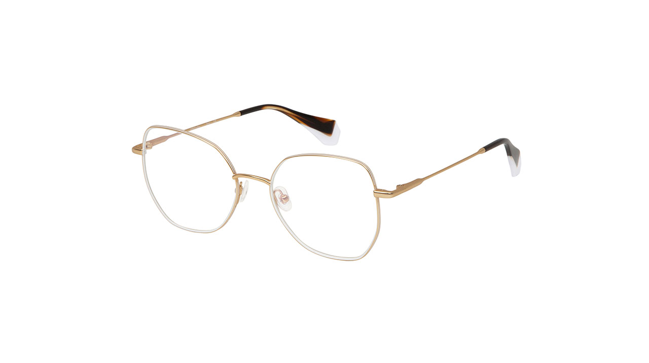 Paire de lunettes de vue Gigi-studios Bruna couleur or - Côté à angle - Doyle