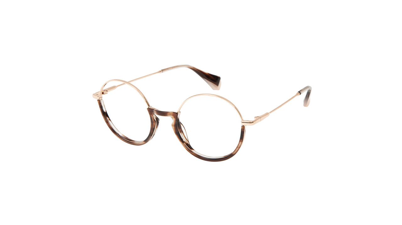 Paire de lunettes de vue Gigi-studios Ibis couleur or - Côté à angle - Doyle