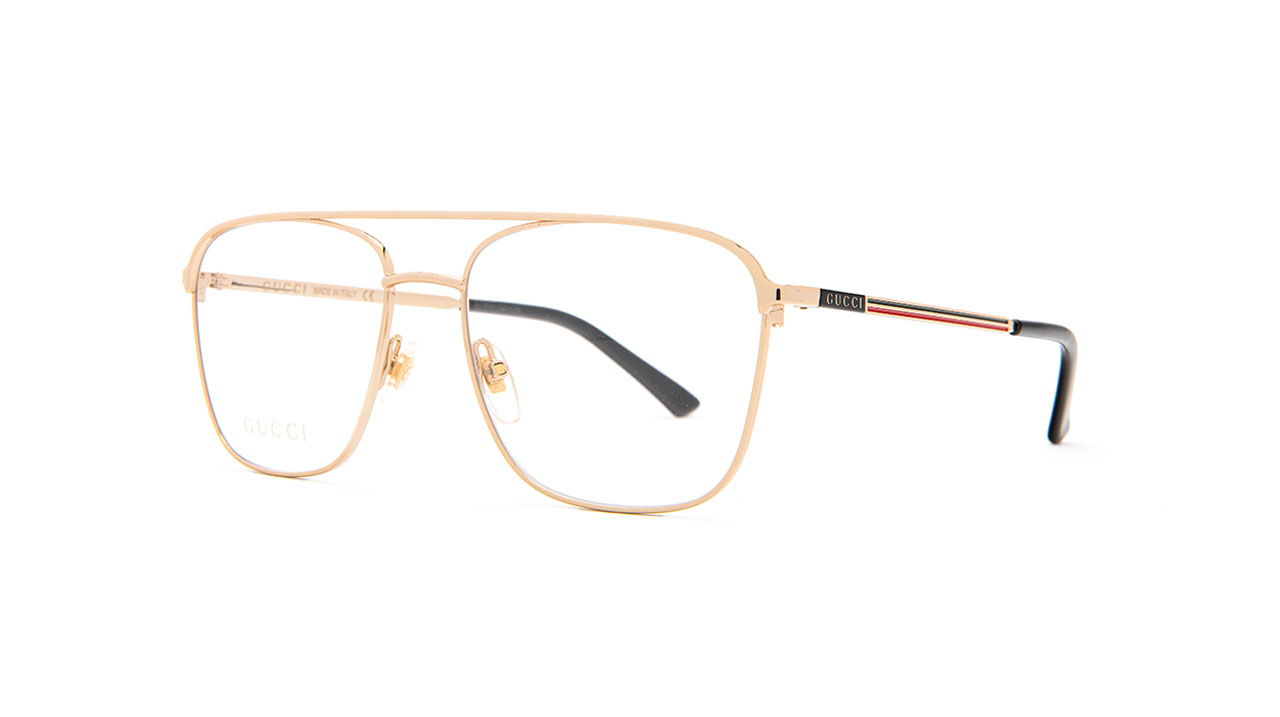 Paire de lunettes de vue Gucci Gg0833o couleur or - Côté à angle - Doyle