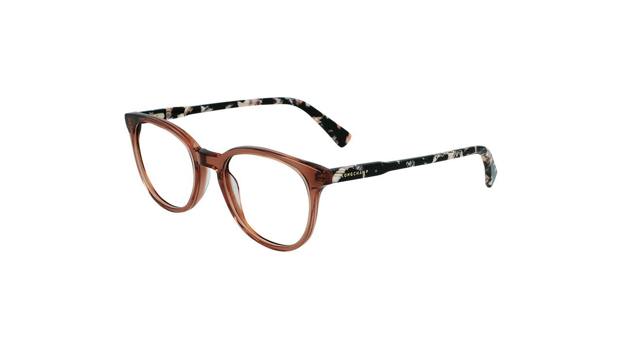 Paire de lunettes de vue Longchamp Lo2608 couleur sable - Côté à angle - Doyle