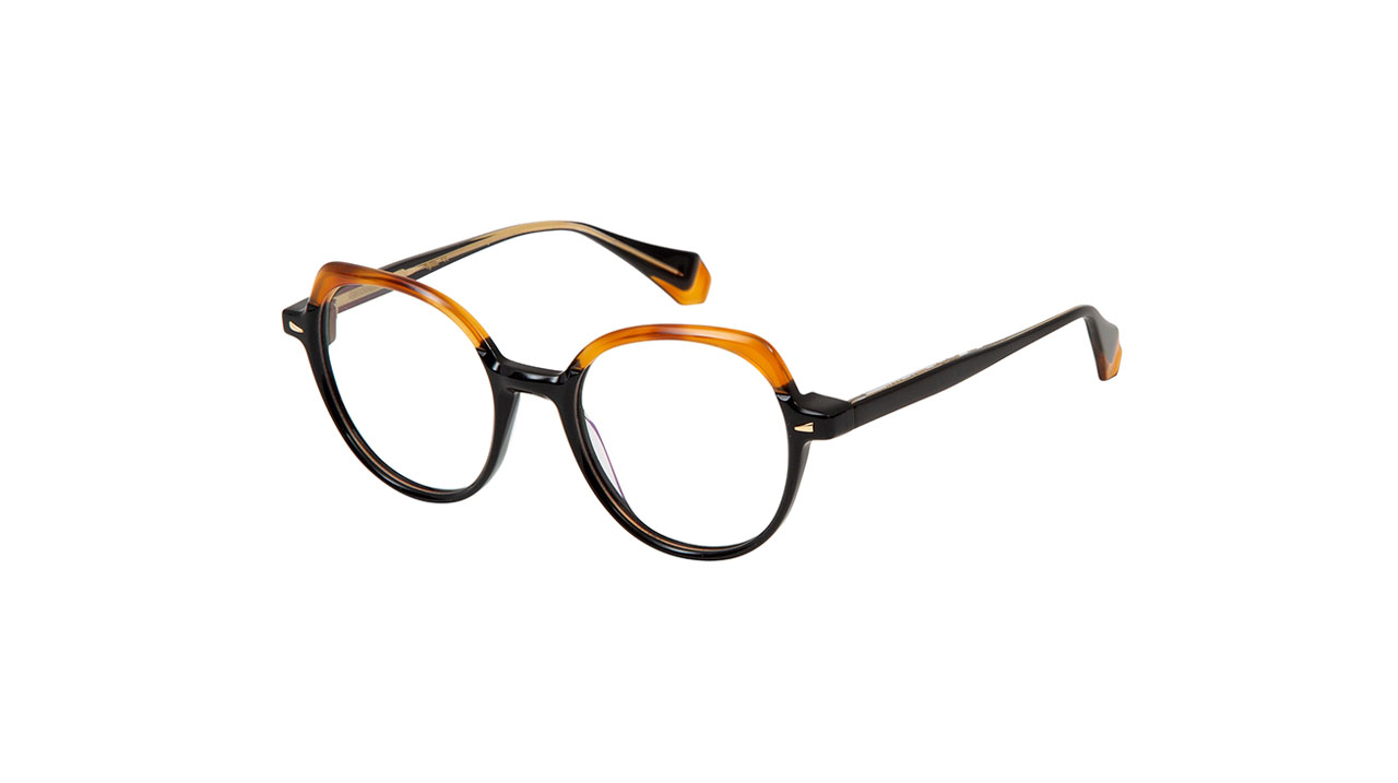 Paire de lunettes de vue Gigi-studio Coral couleur noir - Côté à angle - Doyle