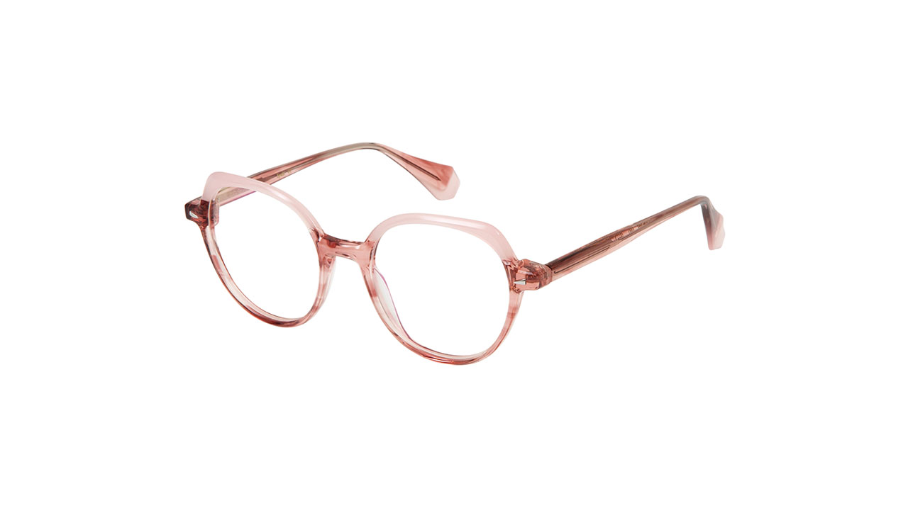 Paire de lunettes de vue Gigi-studios Coral couleur rose - Côté à angle - Doyle
