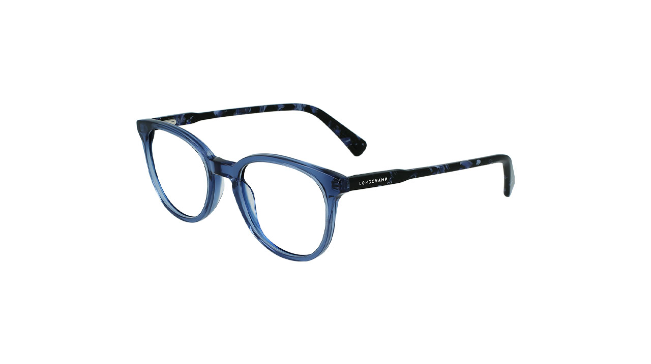Paire de lunettes de vue Longchamp Lo2608 couleur bleu - Côté à angle - Doyle