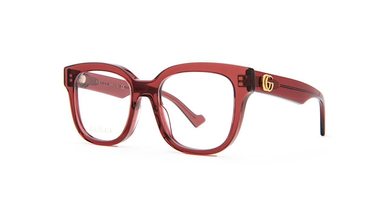 Paire de lunettes de vue Gucci Gg0958o couleur rouge - Côté à angle - Doyle