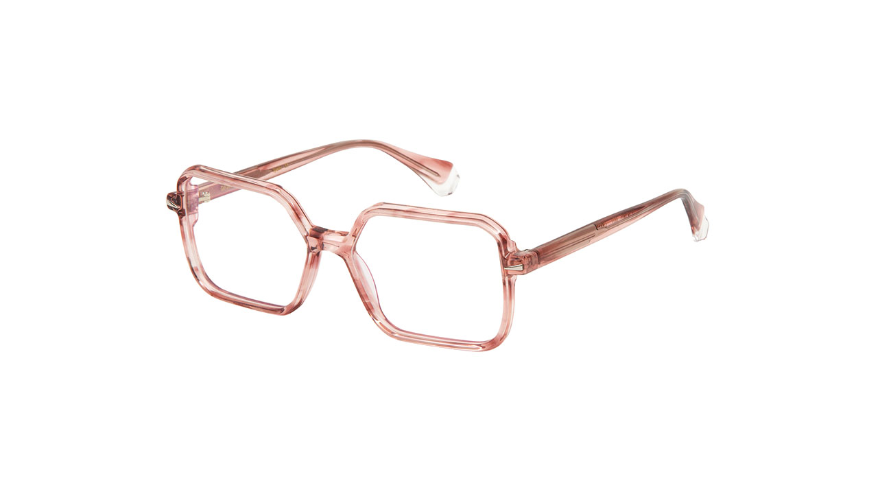 Paire de lunettes de vue Gigi-studio Olivia couleur or rose - Côté à angle - Doyle