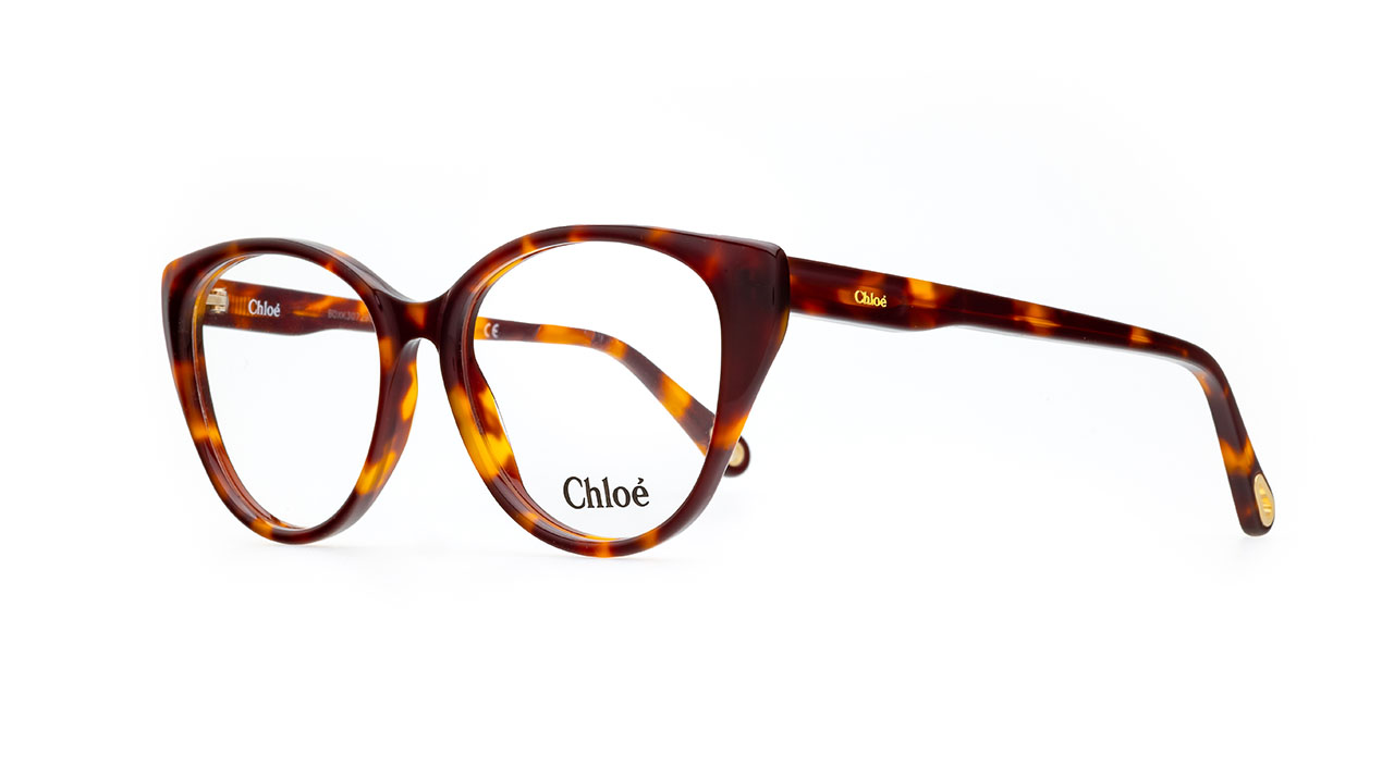 Paire de lunettes de vue Chloe Ch0052o couleur vert - Côté à angle - Doyle