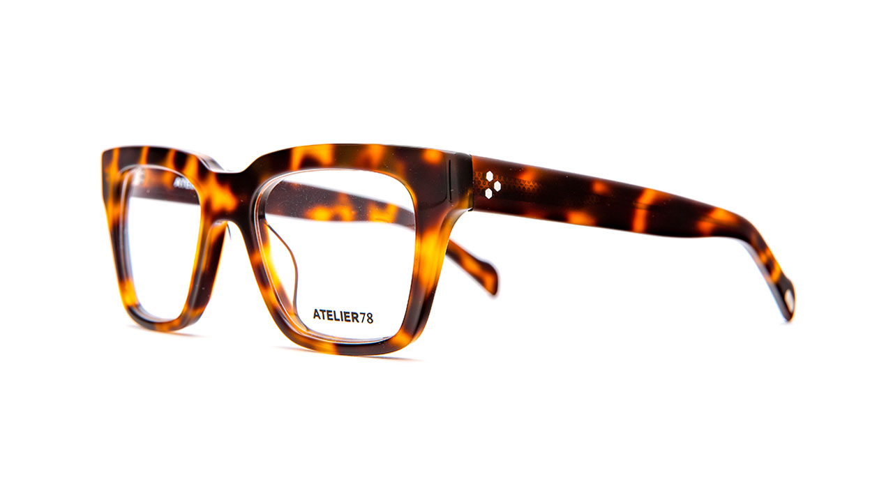 Paire de lunettes de vue Atelier-78 Venice couleur havane - Côté à angle - Doyle