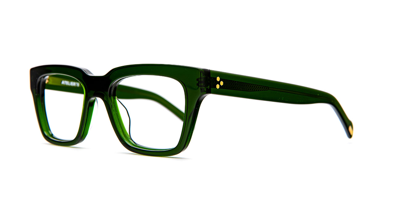 Paire de lunettes de vue Atelier-78 Venice couleur vert - Côté à angle - Doyle