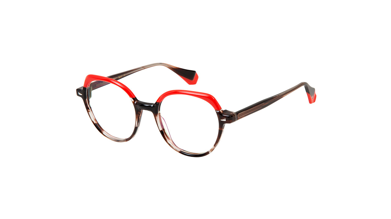 Paire de lunettes de vue Gigi-studios Coral couleur rouge - Côté à angle - Doyle