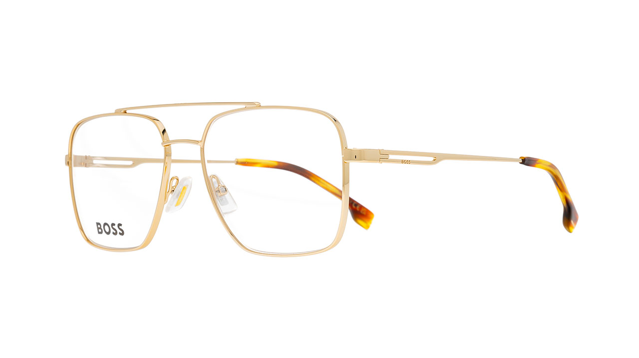 Paire de lunettes de vue Hugo-boss 1328 couleur or - Côté à angle - Doyle