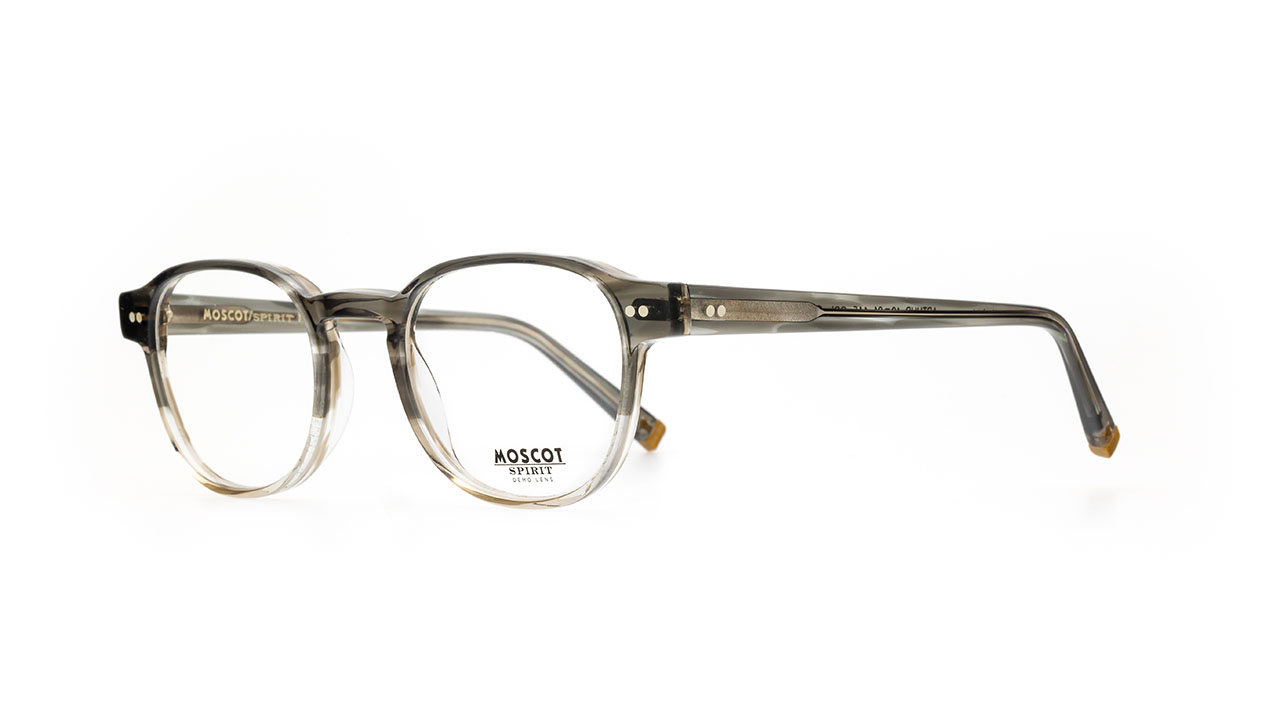 Paire de lunettes de vue Moscot Arthur couleur gris - Côté à angle - Doyle