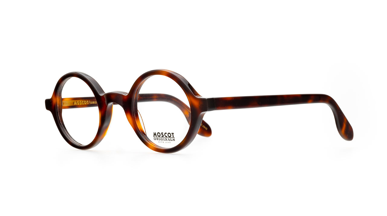 Paire de lunettes de vue Moscot Zolman couleur havane - Côté à angle - Doyle