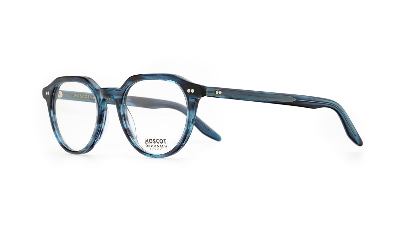 Paire de lunettes de vue Moscot Kitzel couleur marine - Côté à angle - Doyle