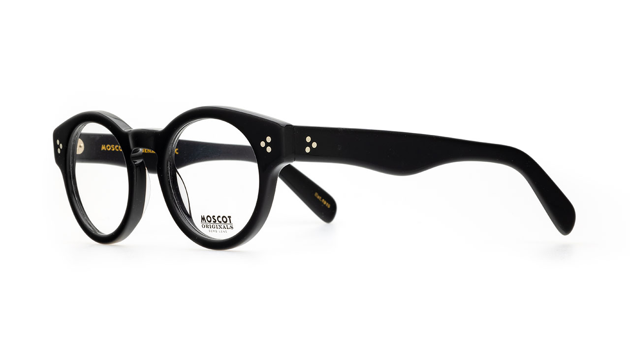 Paire de lunettes de vue Moscot Grunya couleur noir - Côté à angle - Doyle