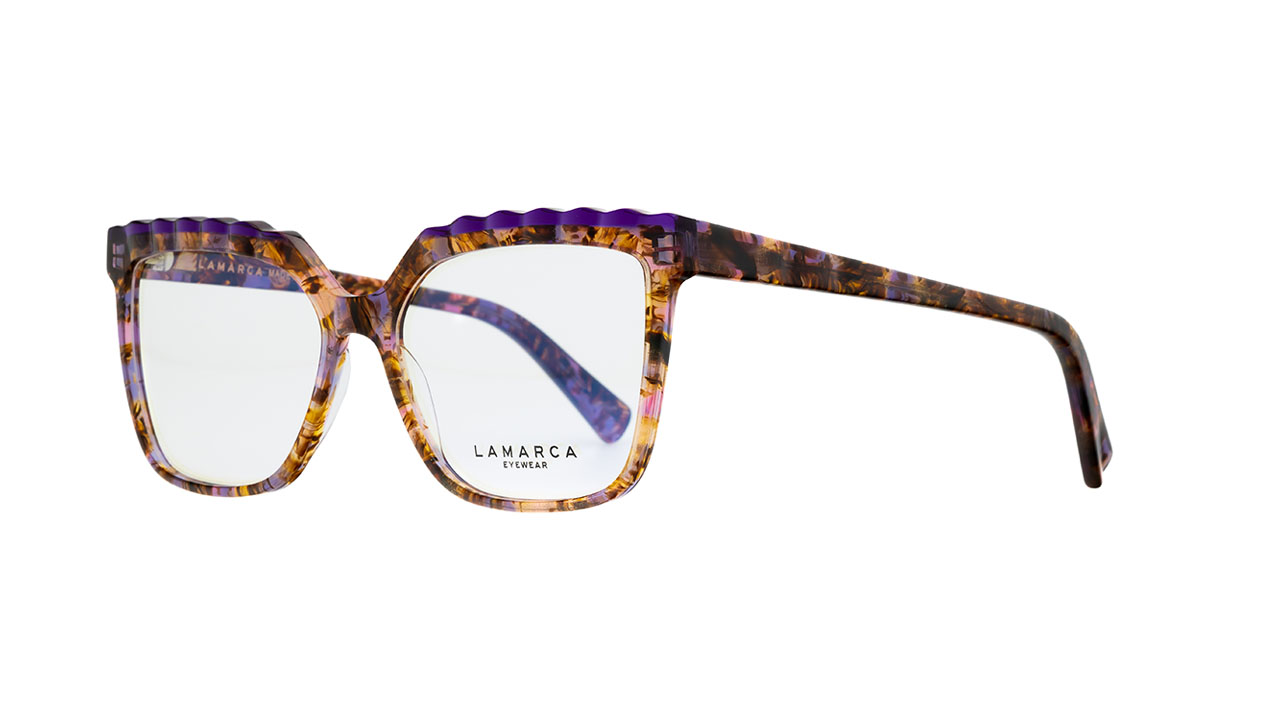 Paire de lunettes de vue Lamarca Scultura 106 couleur mauve - Côté à angle - Doyle