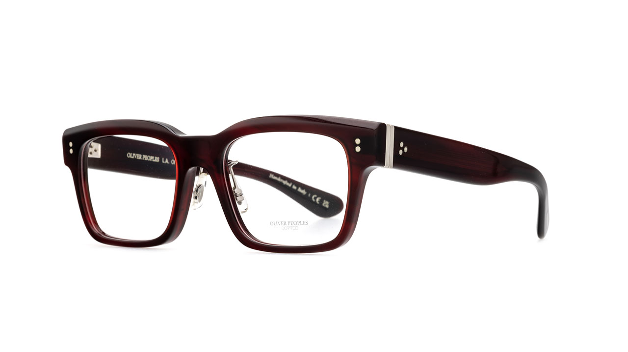 Paire de lunettes de vue Oliver-peoples Hollins ov5470u couleur rouge - Côté à angle - Doyle