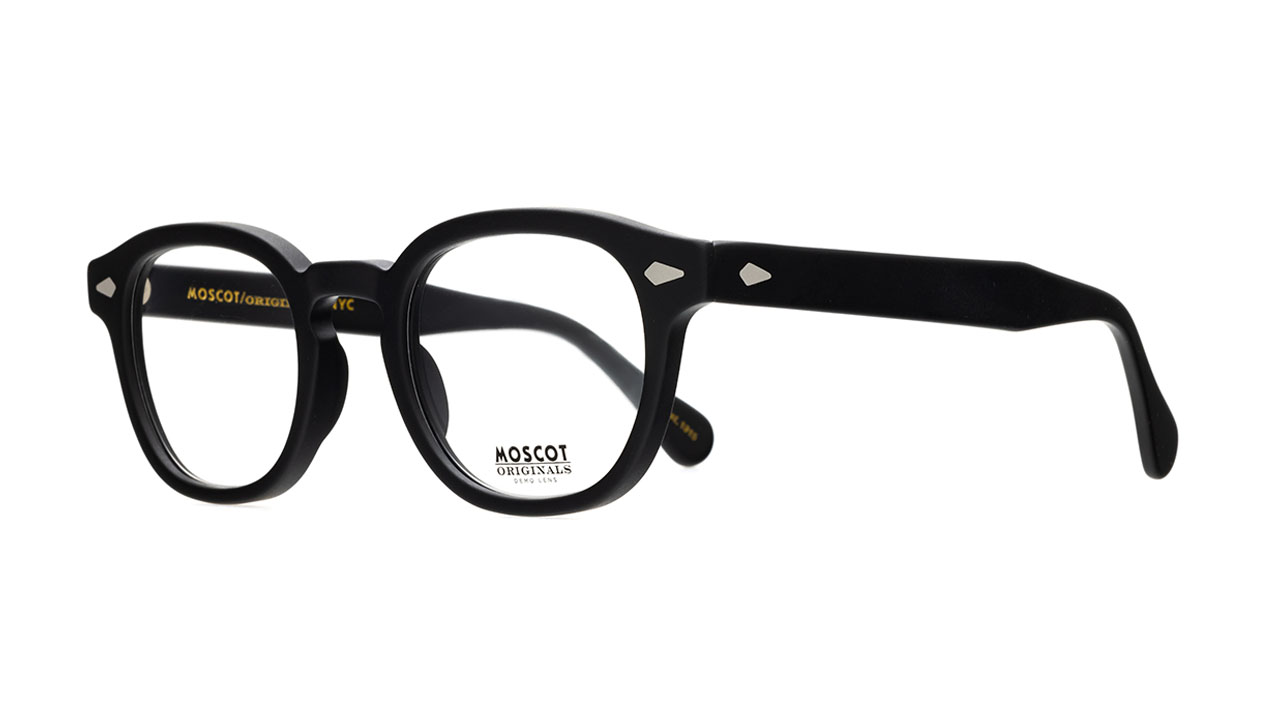 Paire de lunettes de vue Moscot Lemtosh couleur noir - Côté à angle - Doyle