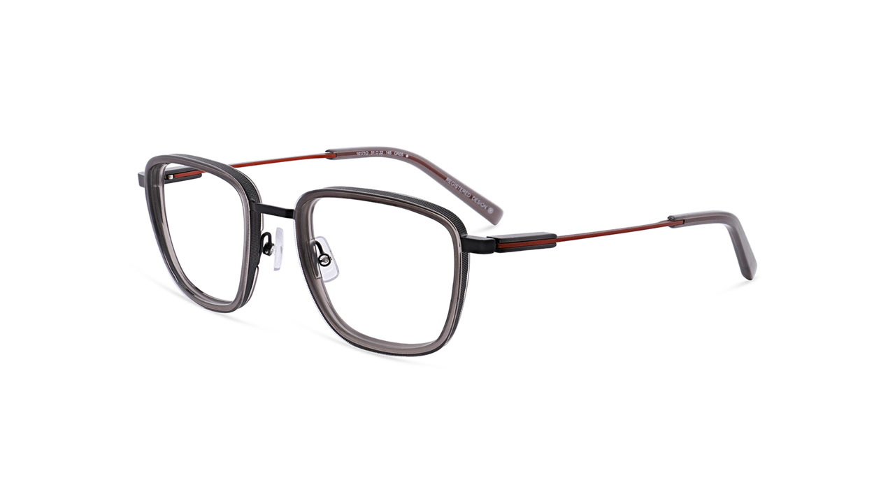 Paire de lunettes de vue Oga 10171o couleur gris - Côté à angle - Doyle