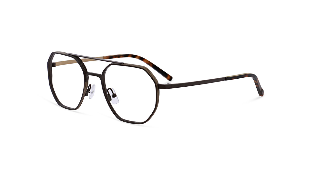 Paire de lunettes de vue Oga 10164o couleur brun - Côté à angle - Doyle