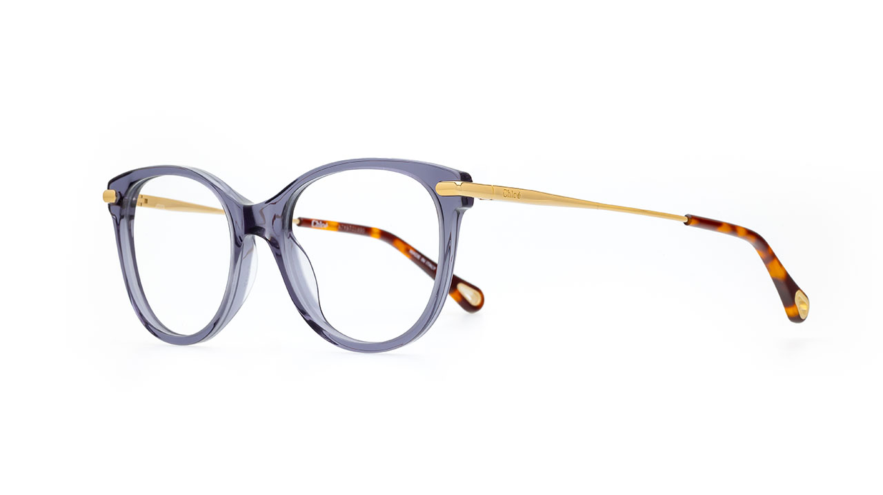 Paire de lunettes de vue Chloe Ch0058o couleur bleu - Côté à angle - Doyle