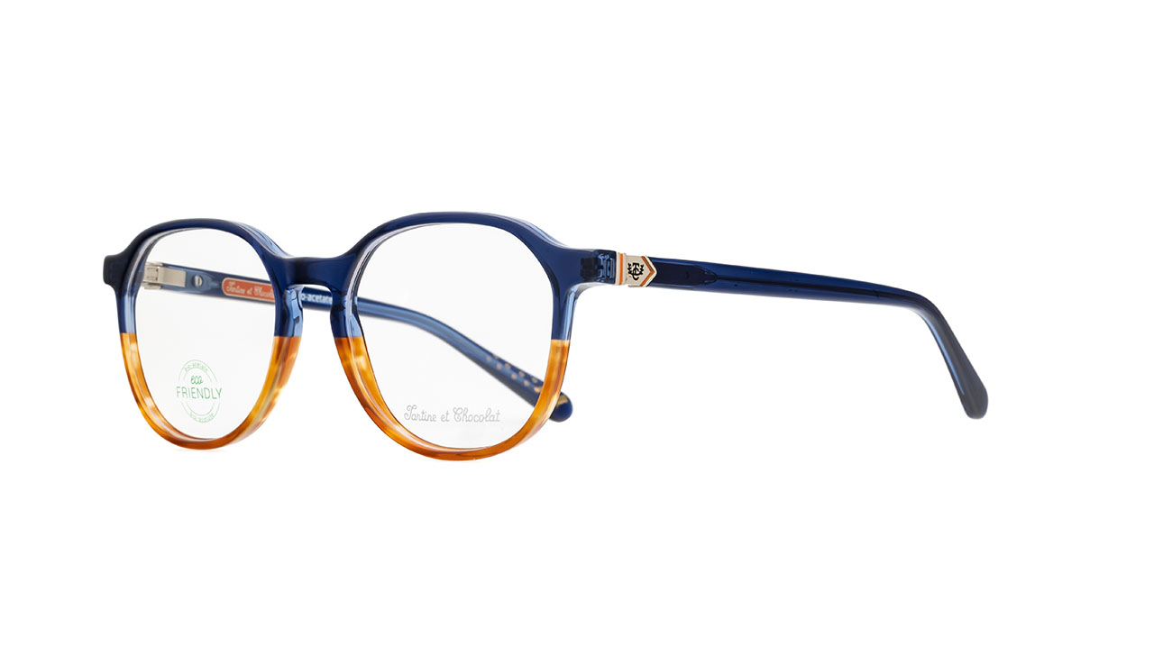 Paire de lunettes de vue Tartine-et-chocolat Tcaa385 couleur bleu - Côté à angle - Doyle