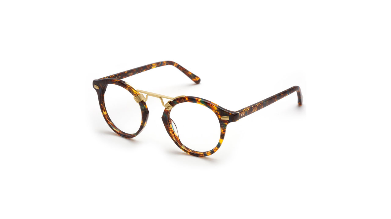 Paire de lunettes de vue Krewe St-louis couleur jaune - Côté à angle - Doyle