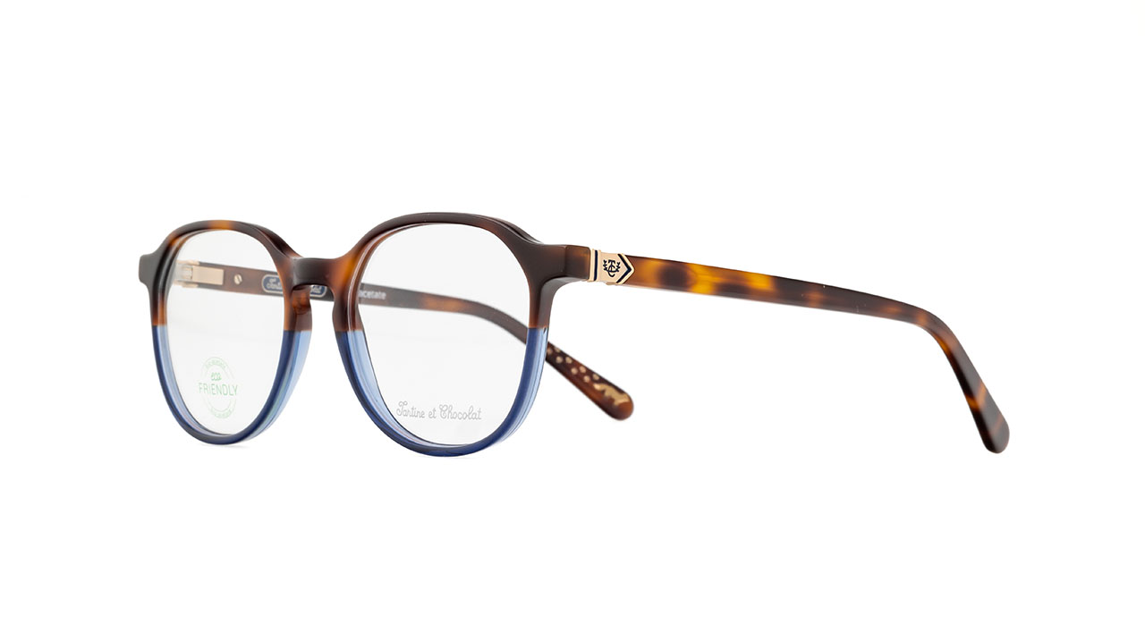 Paire de lunettes de vue Tartine-et-chocolat Tcaa385 couleur havane - Côté à angle - Doyle
