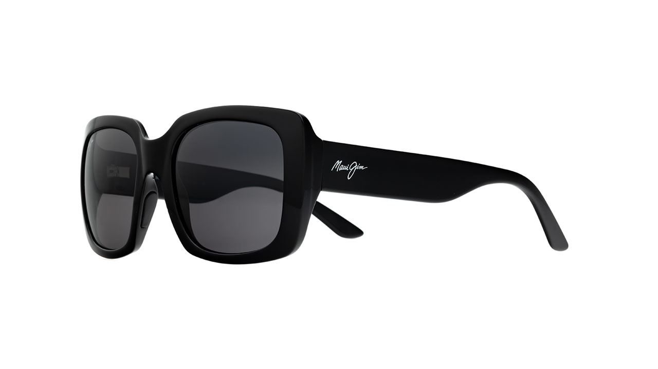 Paire de lunettes de soleil Maui-jim Gs863 couleur noir - Côté à angle - Doyle