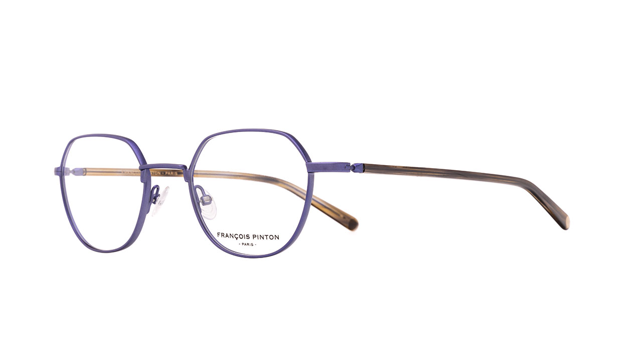 Paire de lunettes de vue Francois-pinton Halo 4 couleur bleu - Côté à angle - Doyle