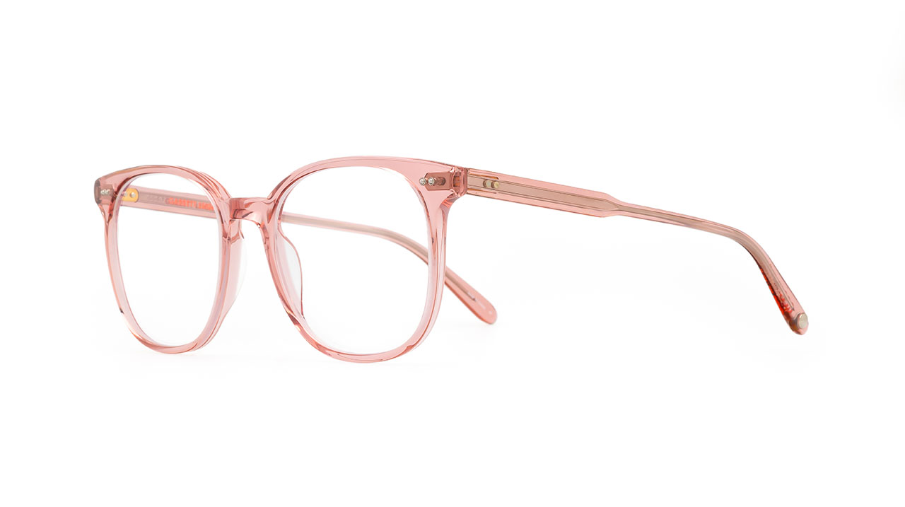 Paire de lunettes de vue Garrett-leight Carrol couleur rose - Côté à angle - Doyle