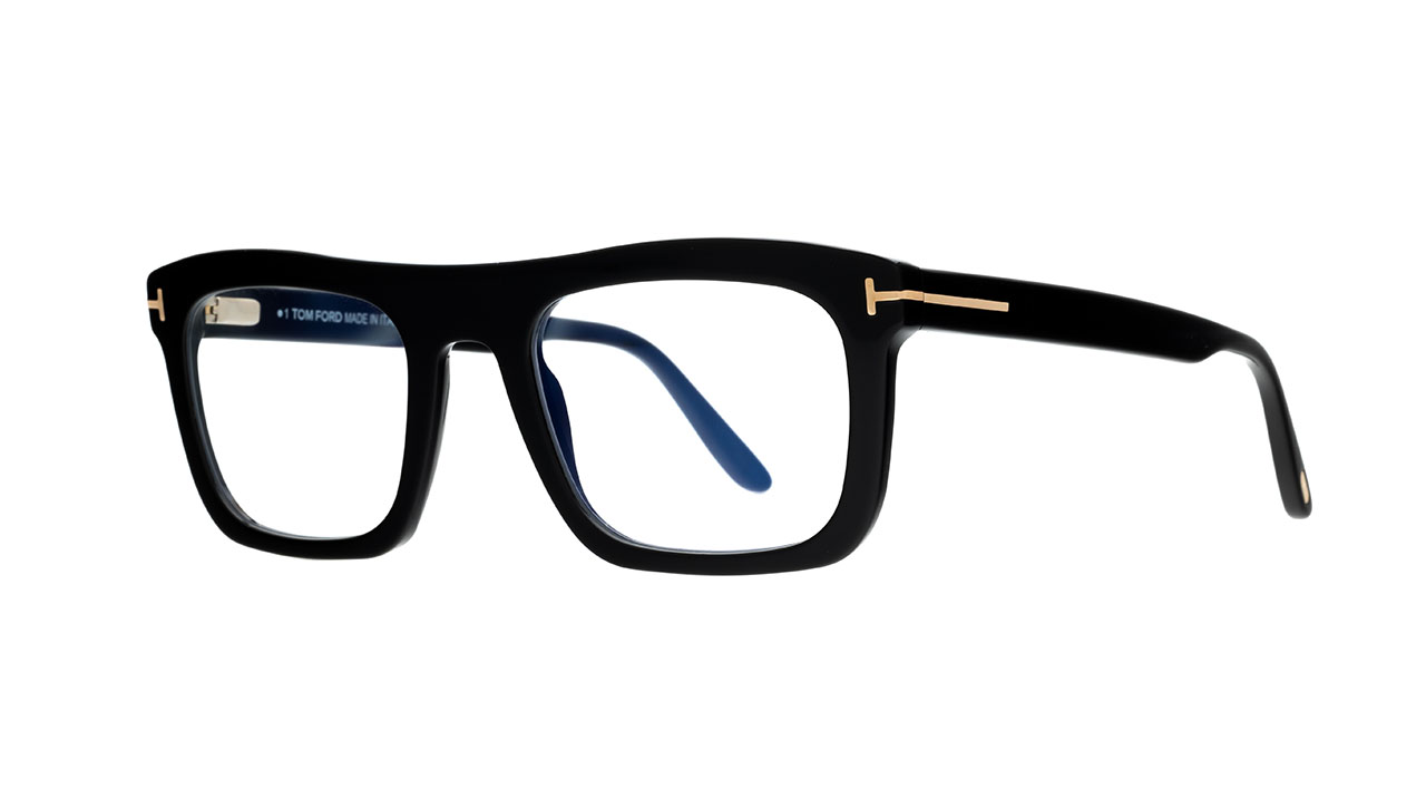 Paire de lunettes de vue Tom-ford Tf5757-b couleur noir - Côté à angle - Doyle