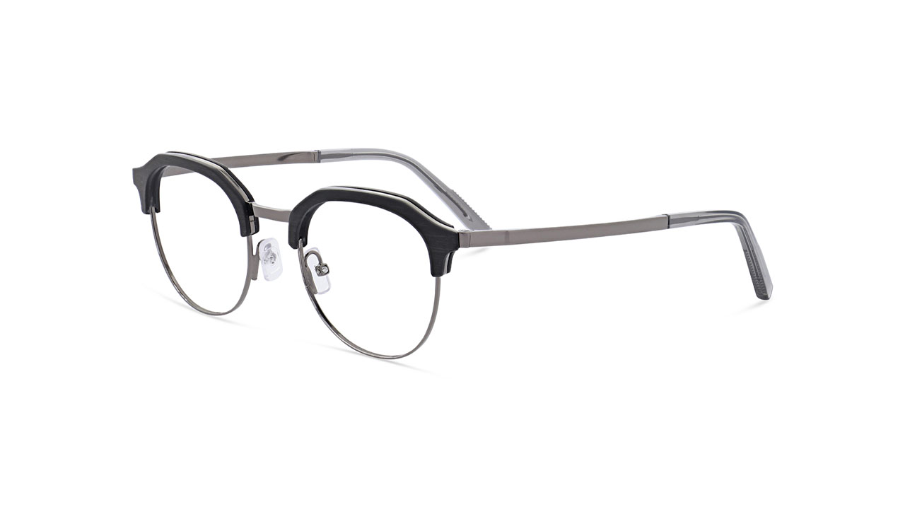 Paire de lunettes de vue Oga 10166o bois couleur brun - Côté à angle - Doyle