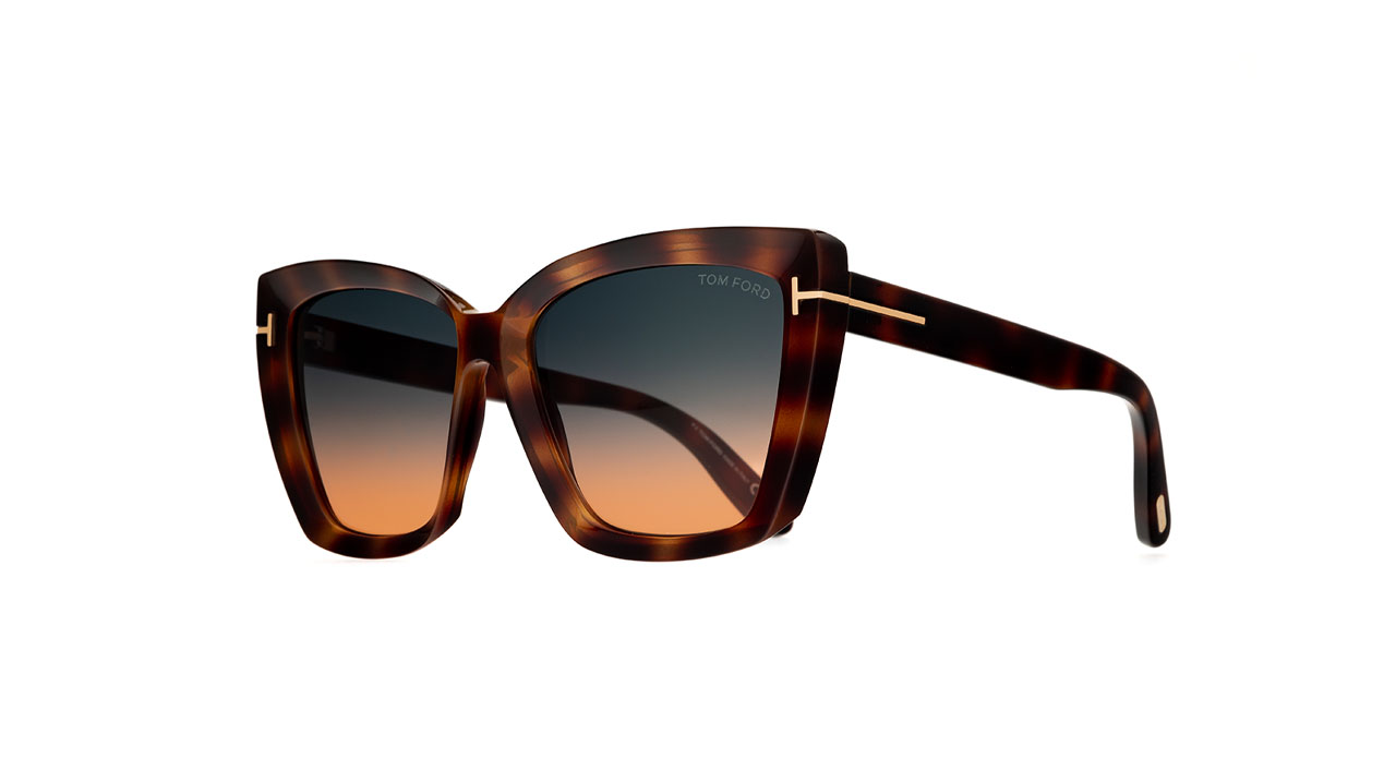Paire de lunettes de soleil Tom-ford Tf920 /s couleur havane - Côté à angle - Doyle