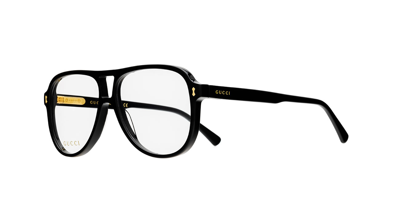 Paire de lunettes de vue Gucci Gg1044o couleur noir - Côté à angle - Doyle