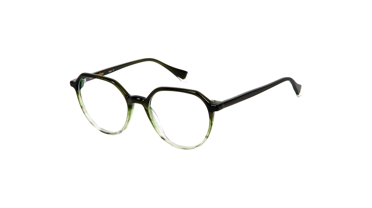 Paire de lunettes de vue Gigi-studios Alda couleur vert - Côté à angle - Doyle