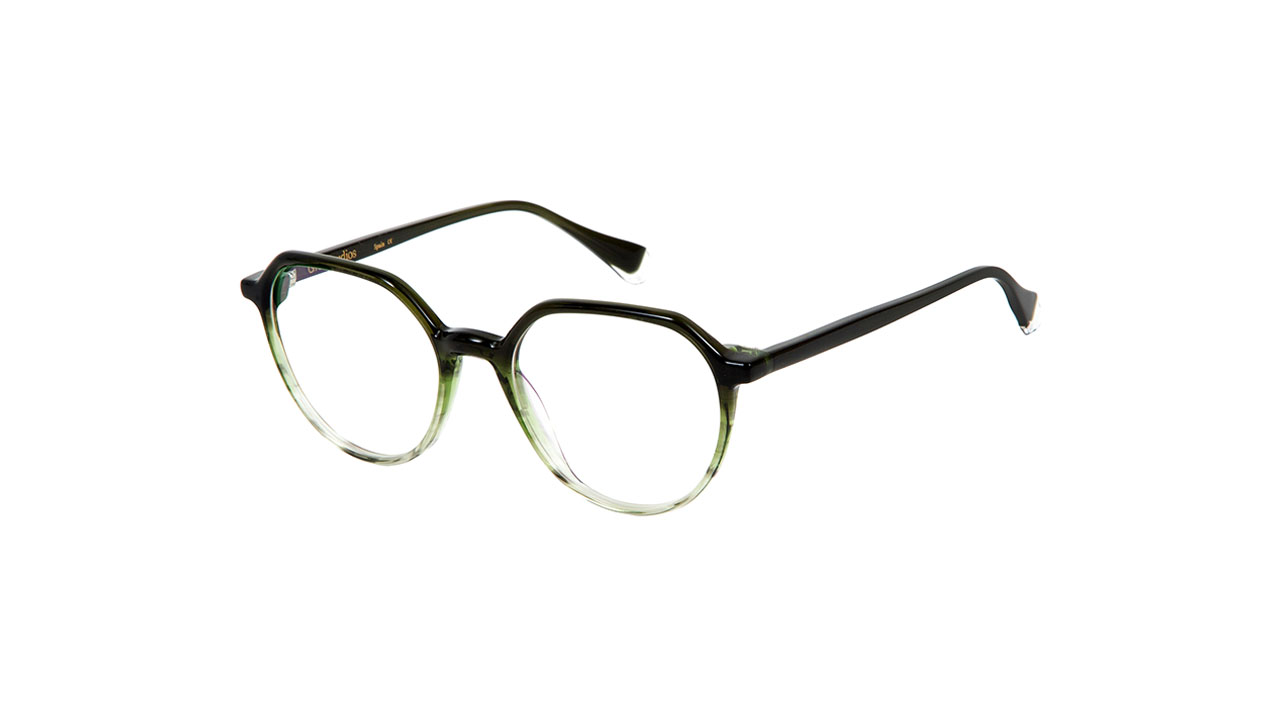 Paire de lunettes de vue Gigi-studio Alda couleur vert - Côté à angle - Doyle