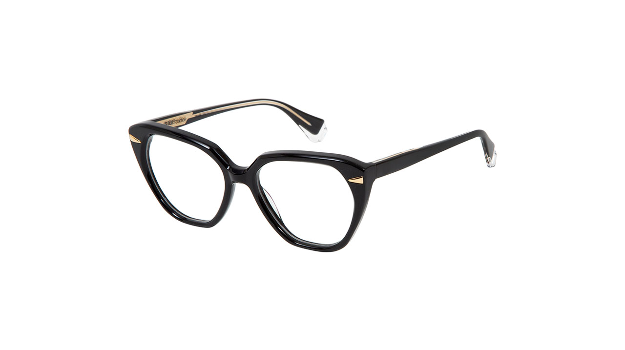 Paire de lunettes de vue Gigi-studios Galia couleur noir - Côté à angle - Doyle
