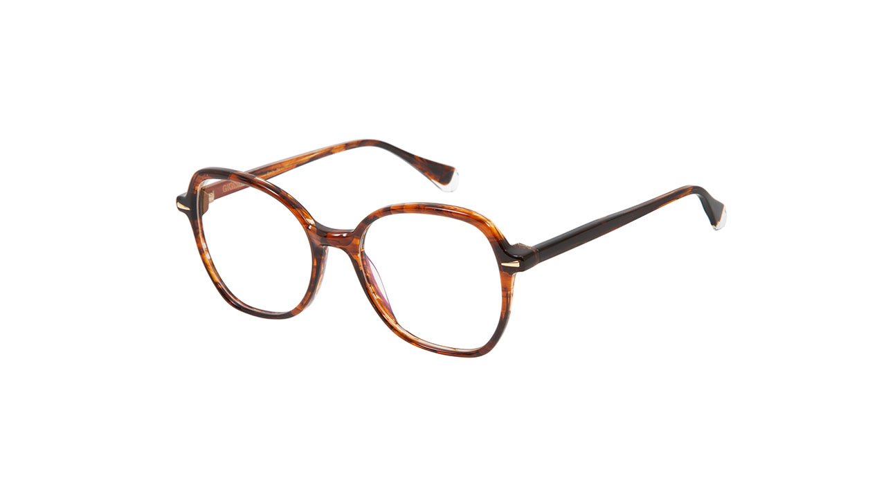 Paire de lunettes de vue Gigi-studios Elma couleur brun - Côté à angle - Doyle