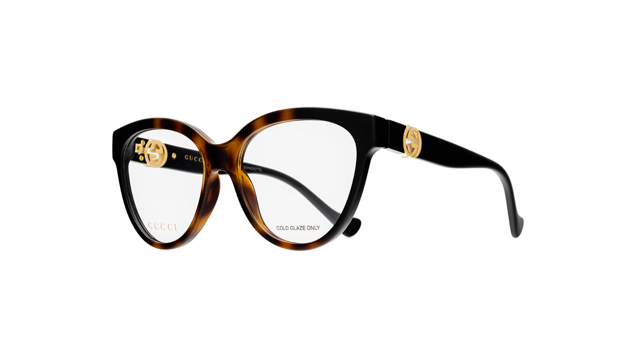Paire de lunettes de vue Gucci Gg1024o couleur havane - Côté à angle - Doyle
