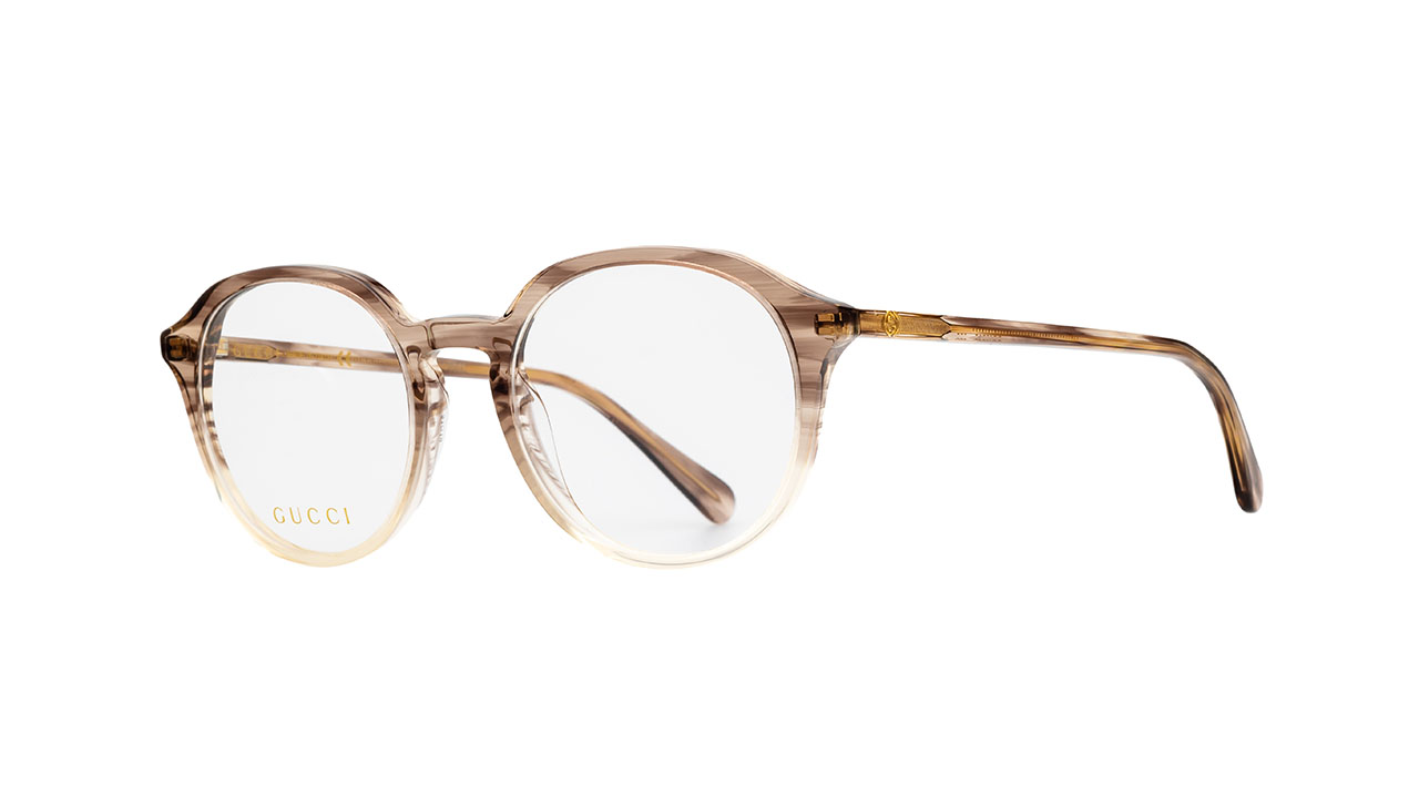 Paire de lunettes de vue Gucci Gg1004o couleur sable - Côté à angle - Doyle