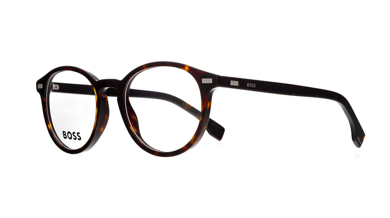 Paire de lunettes de vue Hugo-boss 1367 couleur havane - Côté à angle - Doyle