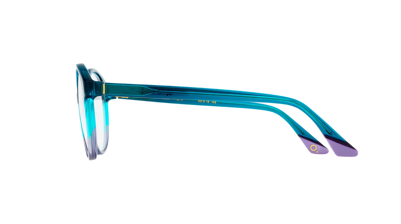 Paire de lunettes de vue Etnia-barcelona Ornella couleur turquoise - Côté droit - Doyle
